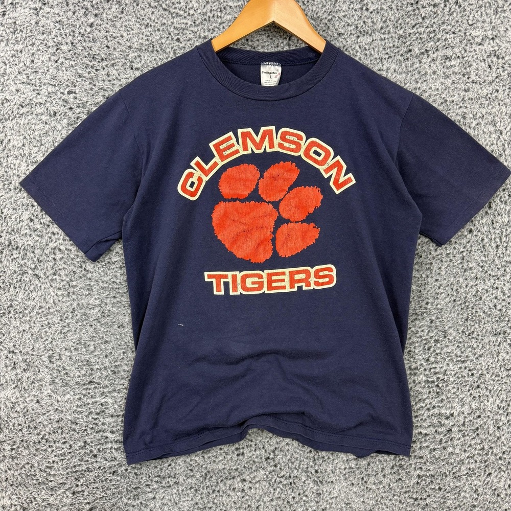 Vintage 90s Clemson Tigers Shirt Adult Large 20x26.5 USA Swingster Paper Thin